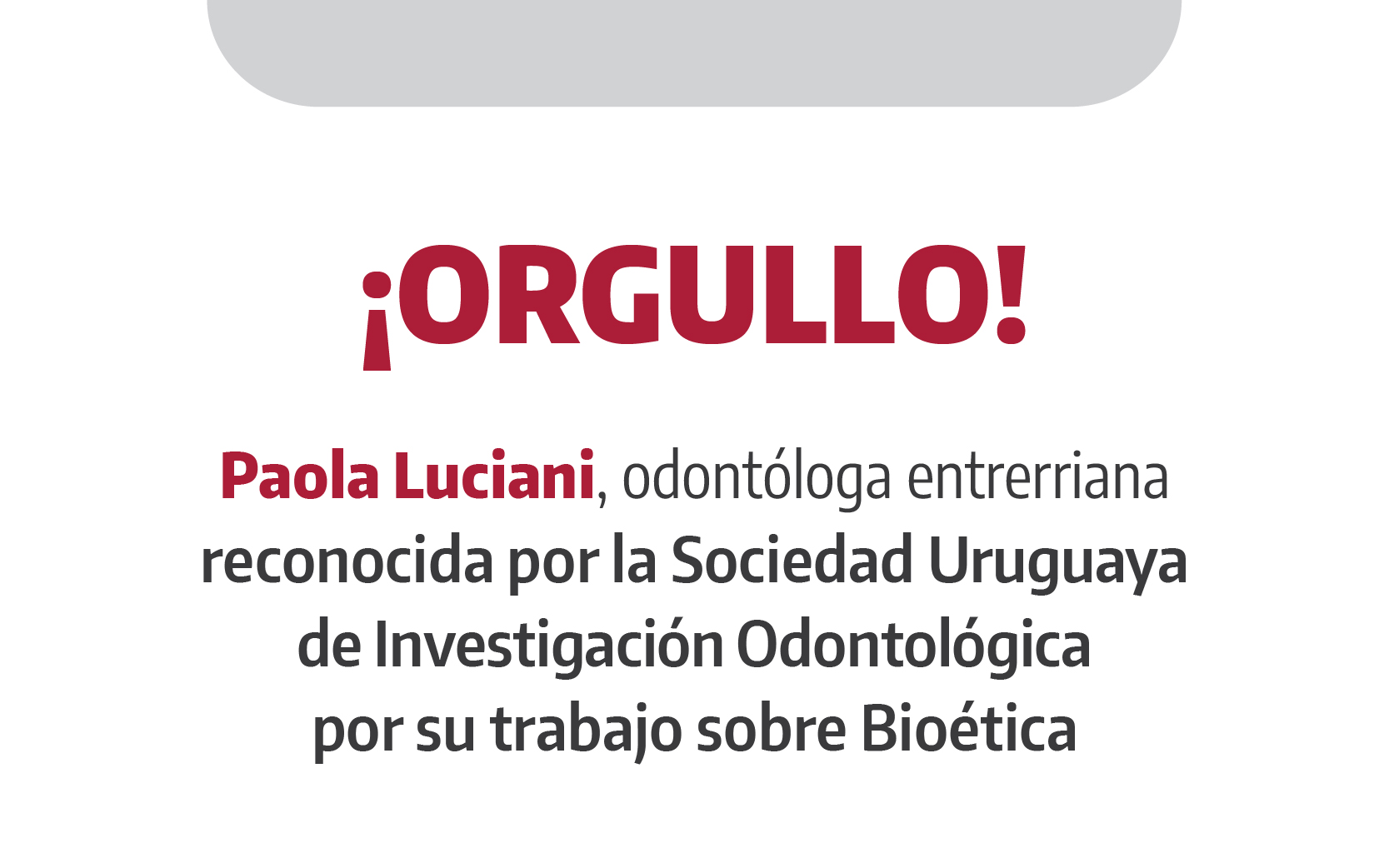 Reconocimiento a la odontóloga Paola Luciani