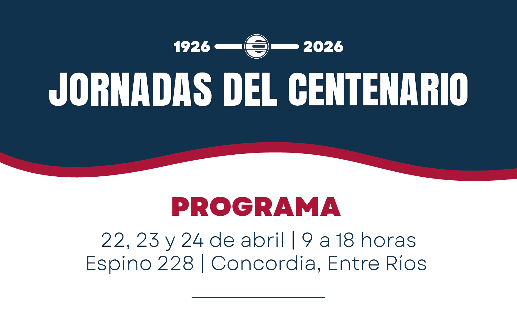 Programa de las Jornadas del Centenario del Círculo Odontológico de Concordia