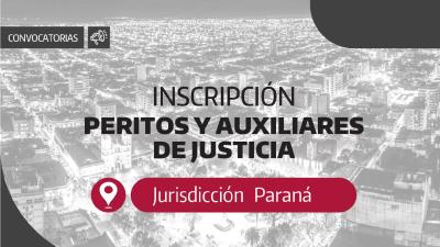 Convocatoria a peritos y auxiliares de justicia 2027