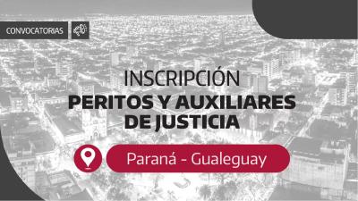 Convocatoria a peritos y auxiliares de justicia 2027